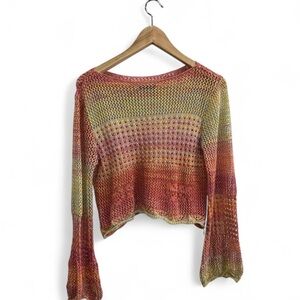 Multicolor Shein Crochet Knit Sweater Size Small